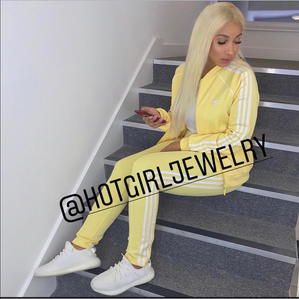 Yellow Adidas original SST tracksuit jacket